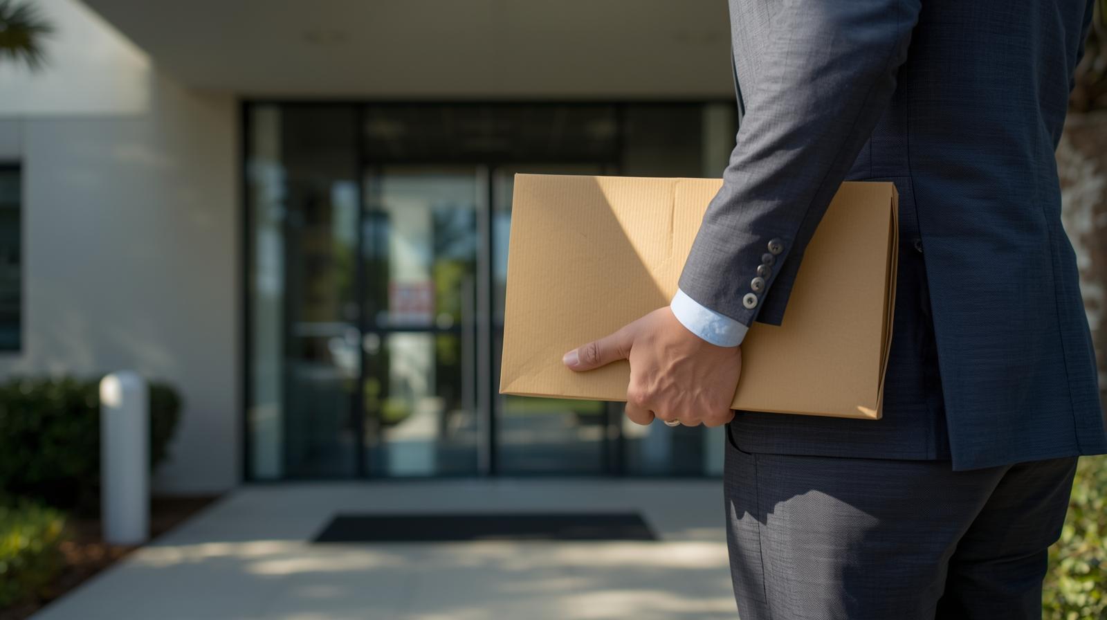 Professional courier delivering legal documents at NRAI Services office in Tallahassee, Florida.