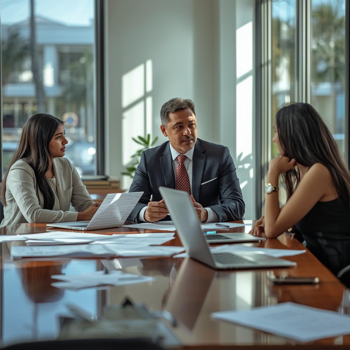 Professional process server delivering legal documents in West Palm Beach, Florida.